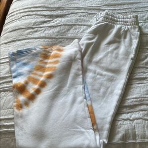Victoria's Secret White tie died sweatpants